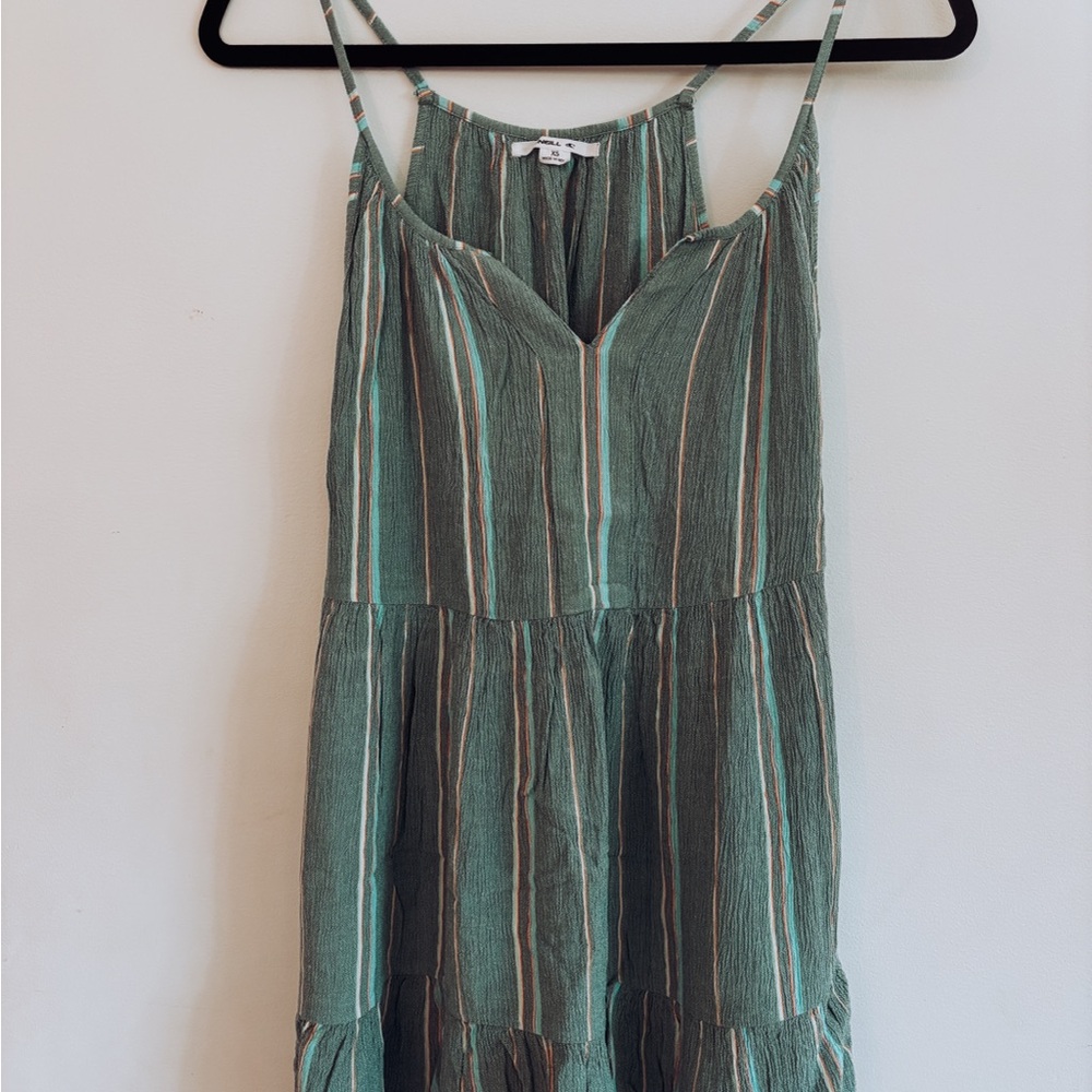Striped blue/green Sleeveless Dress